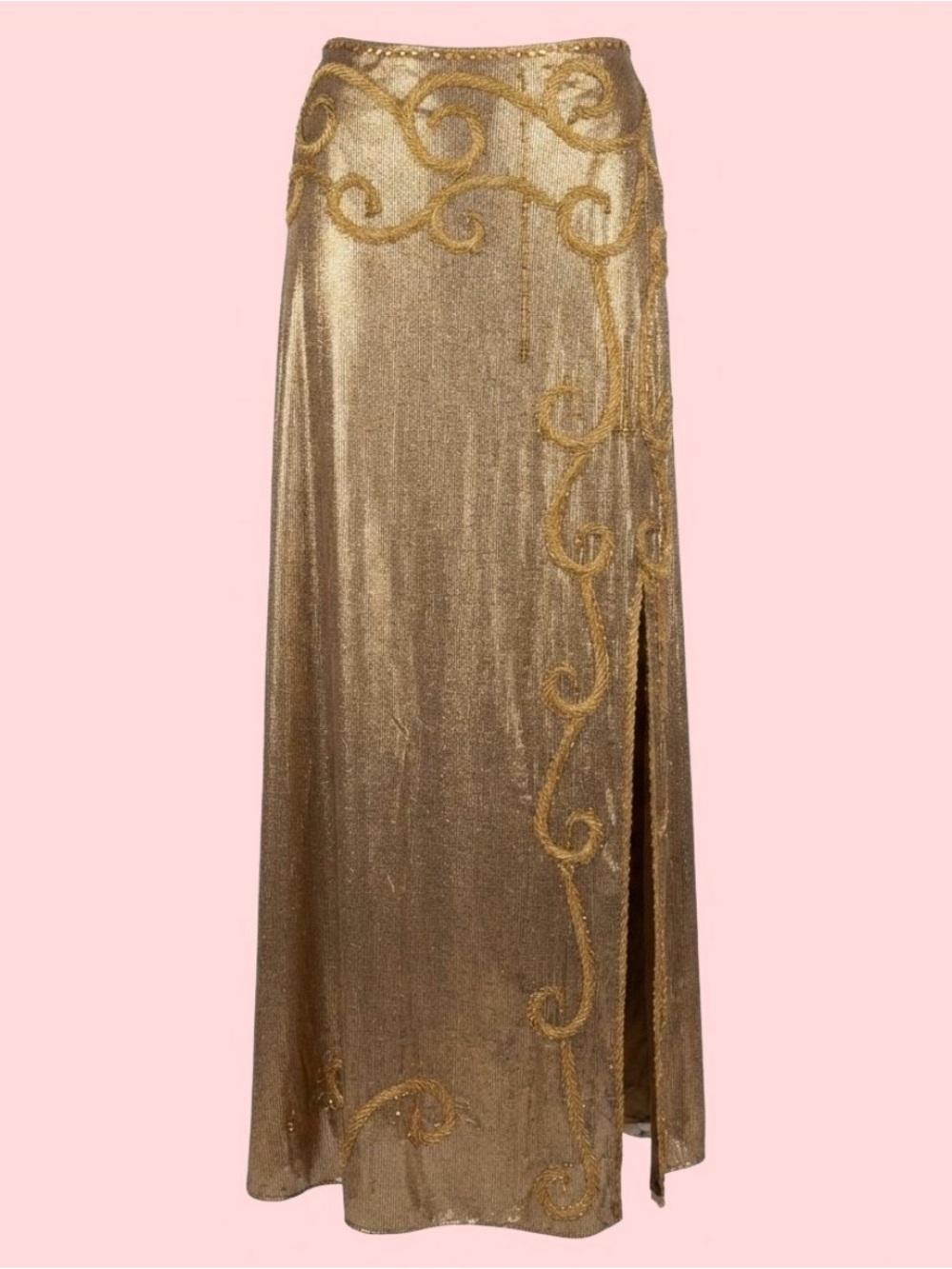 ✨ MATA HARI VIBES ✨ Vintage Gold Lamé Bellydance Skirt